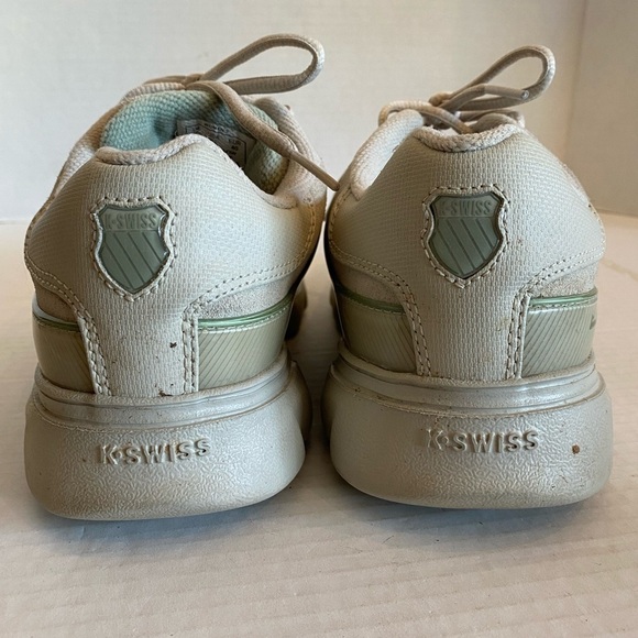 K-Swiss Limited Edition Suede Tennie Shoes Cream Color Size 8.5 - Picture 6 of 14